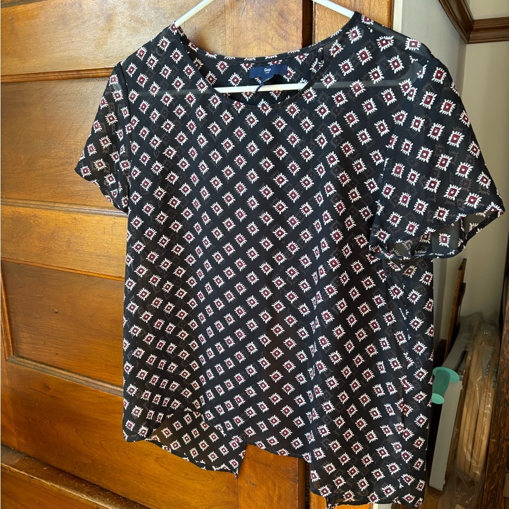 GAP Navy and White Boxy Blouse